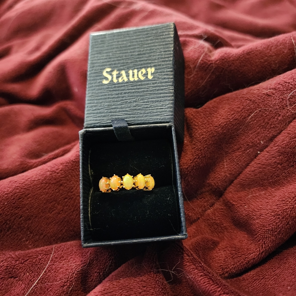 Stauer Five-Star Opal Anniversary Ring